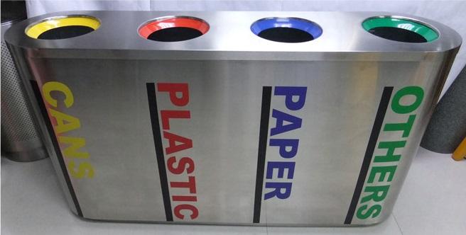 Oval shape stainless steel bin