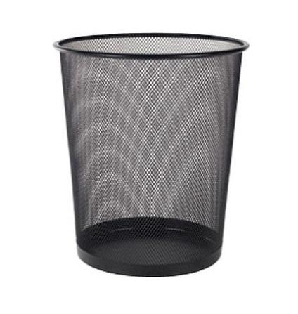 Round black epoxy office bin