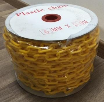 Yellow plastic link chain per coil