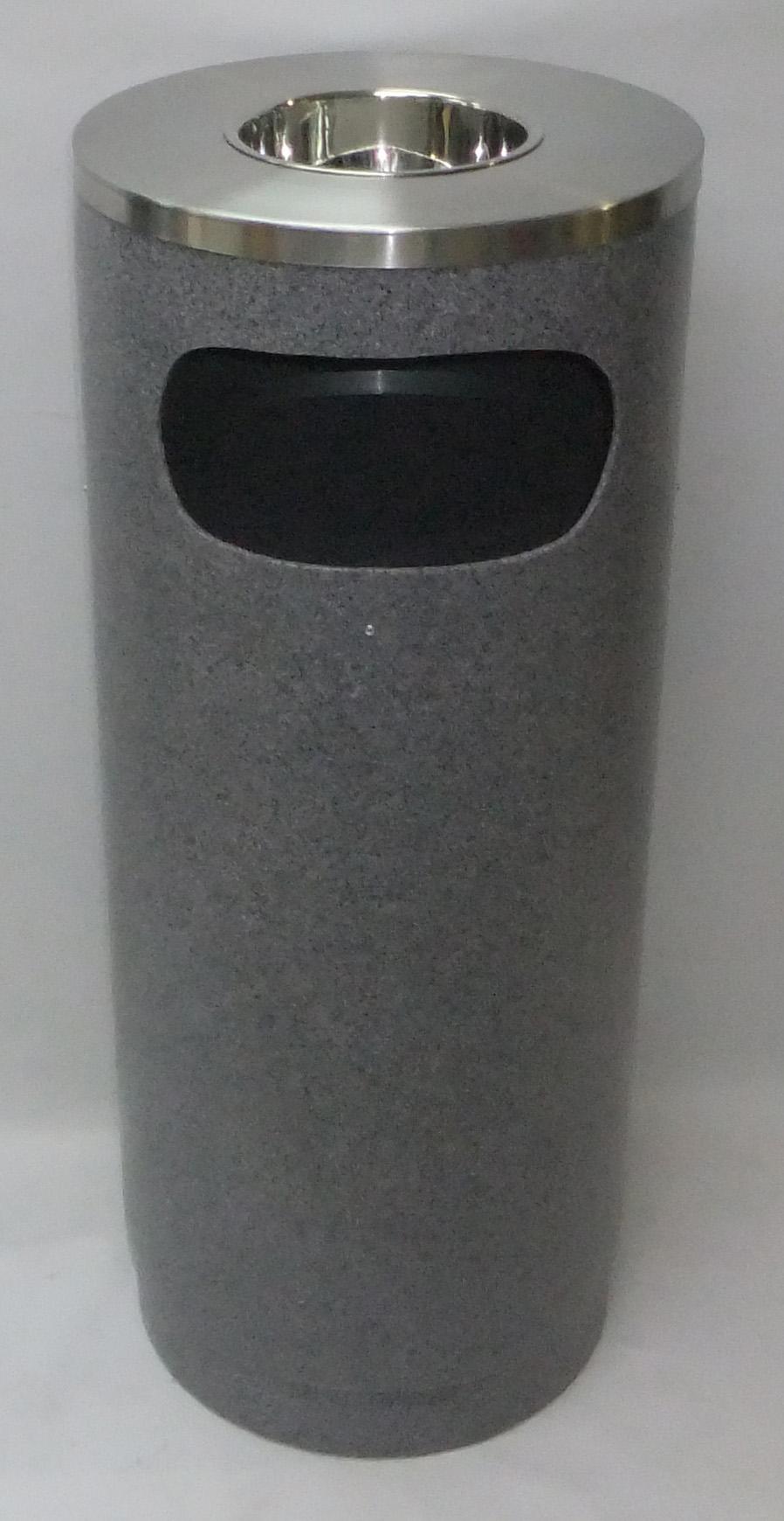 Round Granite Bin with Ashtray Cover