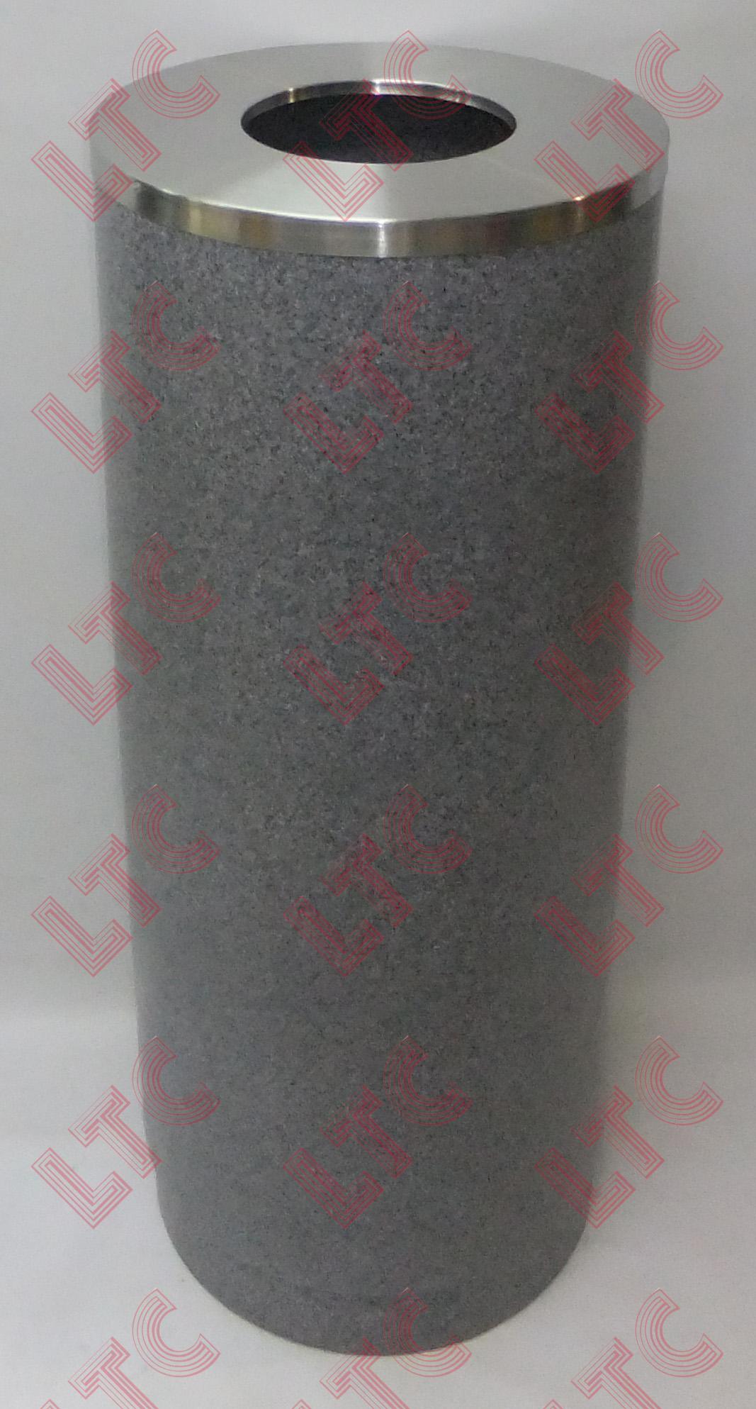 Round Granite Bin with Flat Top Open Cover