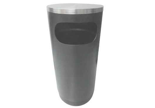 Round solid colour black bin