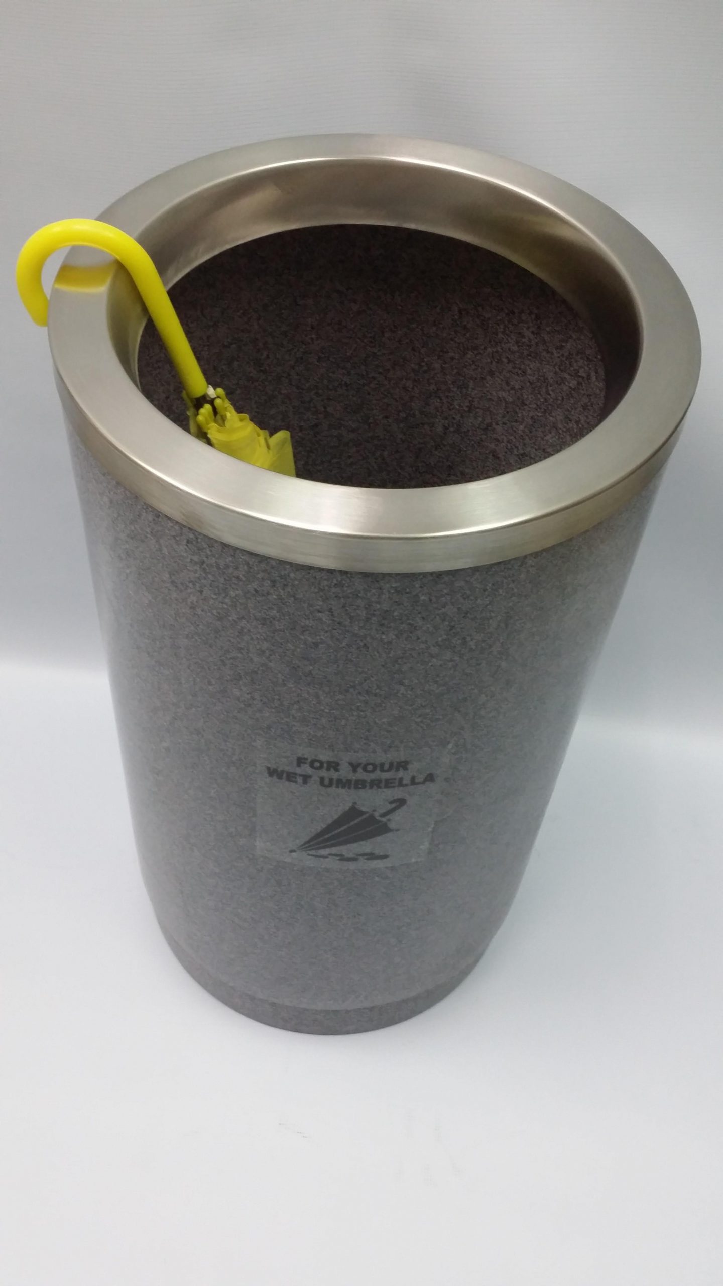 Round Marble Granite Bin with Top Opening Cover for putting Umbrellas