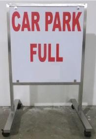 Stainless Steel security sign stand with castors