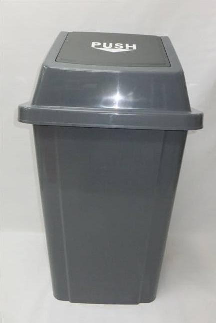Dark Grey Plastic Push Top Bin