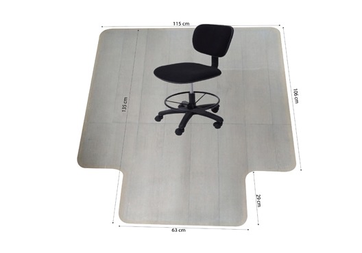 Translucent Chair Mat with spikes & sloping edges on all sides