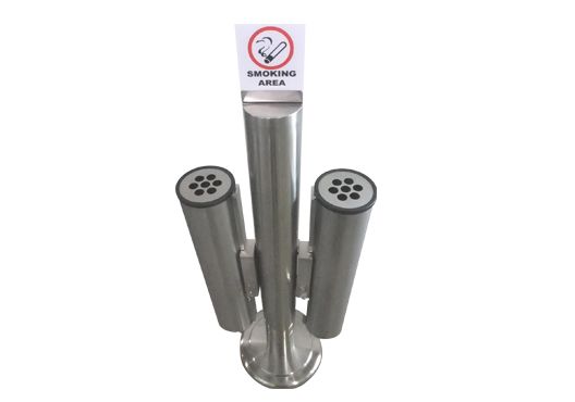 Stainless Steel 2 cylinder ashtray urn with keys